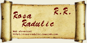 Rosa Radulić vizit kartica